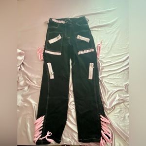 Mall Goth Rave Bondage Pants - Dolls kill size Medium